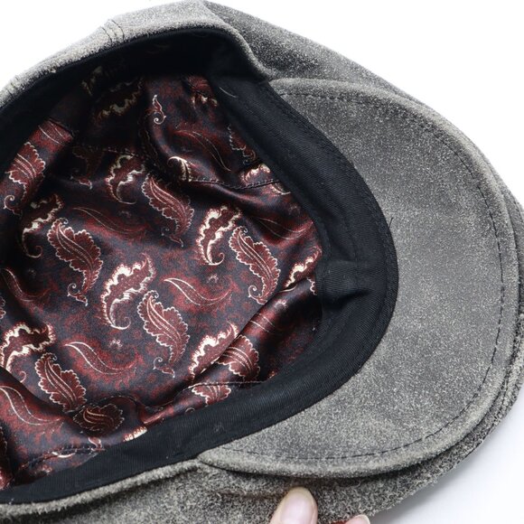 Cremieux Leather Newsboy Cap Men L/XL Gray Golf Casual Staple Timeless Classic - Picture 7 of 13